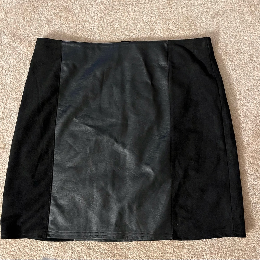 Faux Leather and Suede A Line skirt